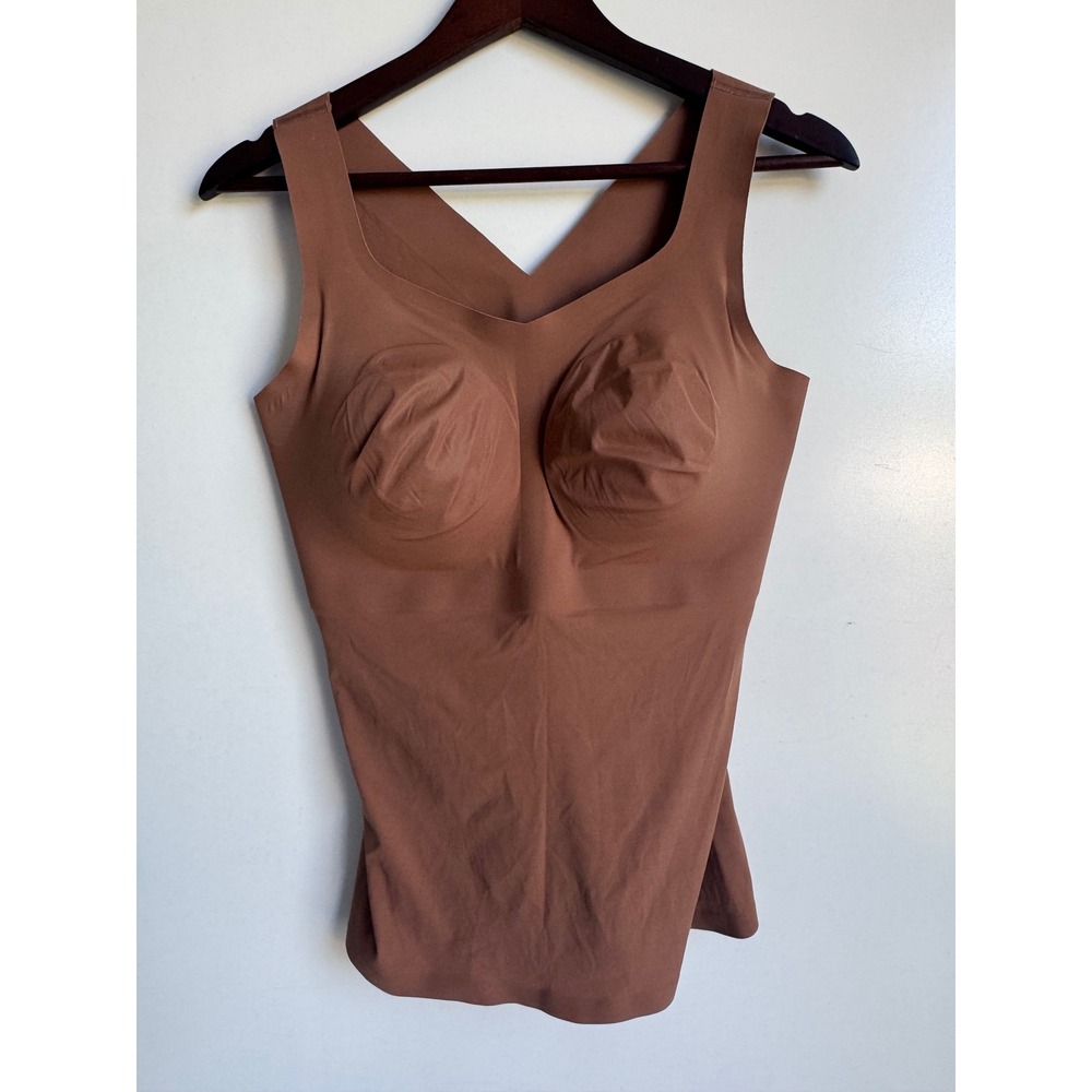 Evelyn Bobbie The Smoothing Cami Brown Seamless Shapewear Tank Top Large Cocoa